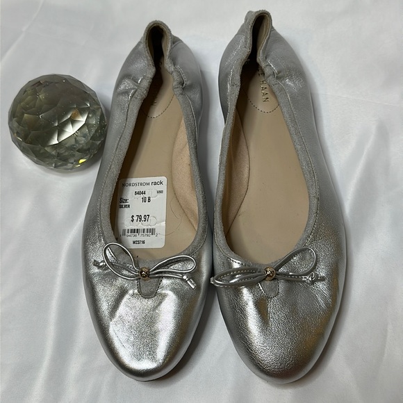 cole haan silver flats